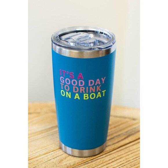 Drink On A Boat Tumbler 20oz Blue - Picture 2 of 2